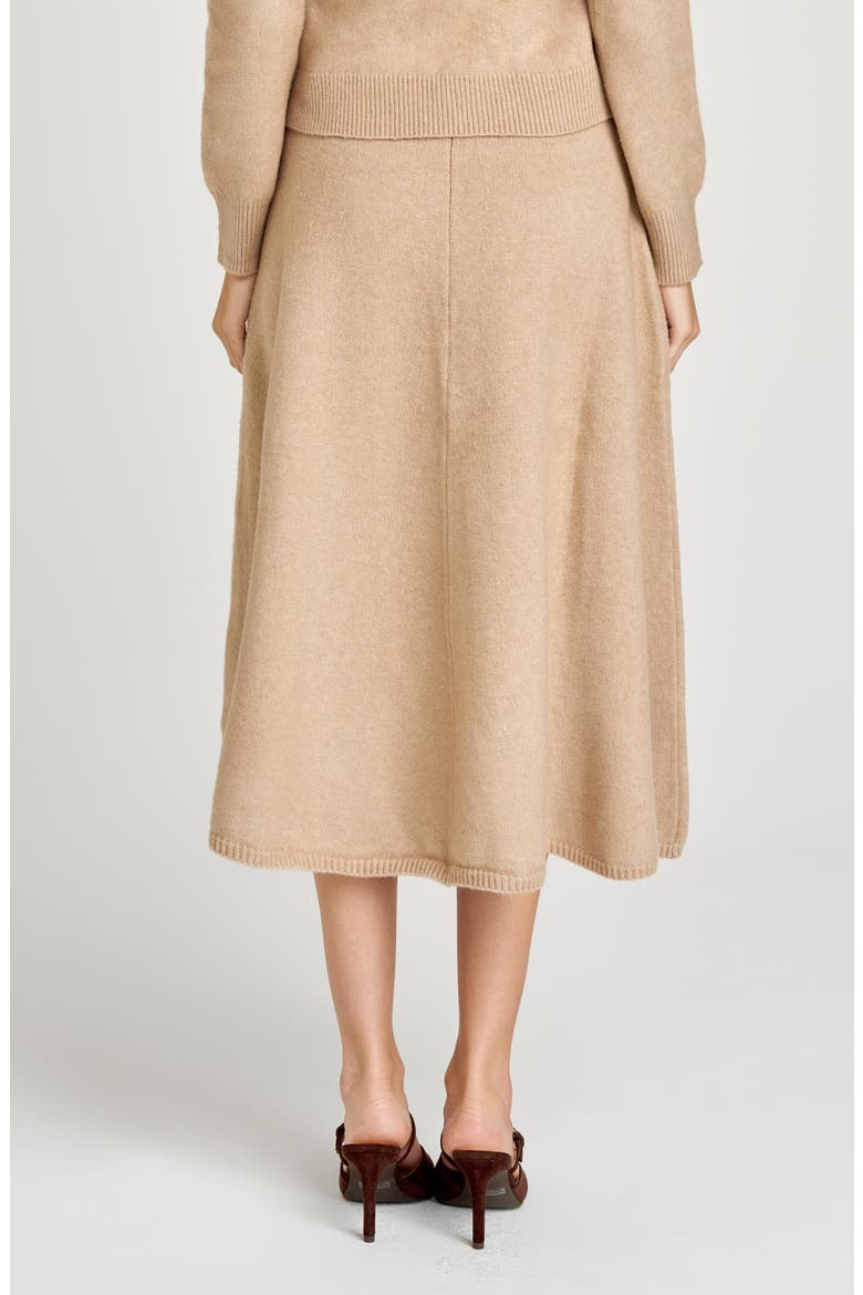 Kayla A-Line Knit Midi Skirt, Alternate, color, BEIGE
