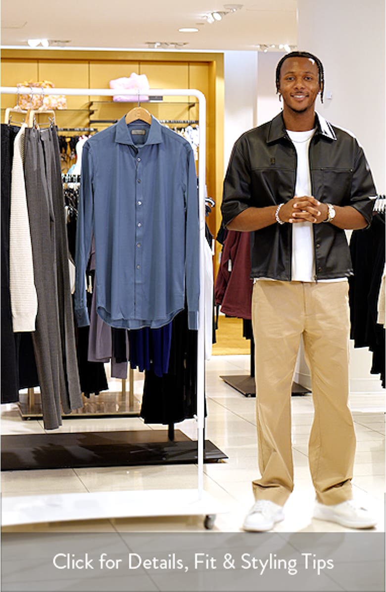 Regular Fit Cotton Jersey Button-Up Shirt, sales video thumbnail