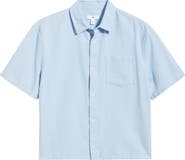 BP. Boxy Crop Oxford Button-Up Shirt