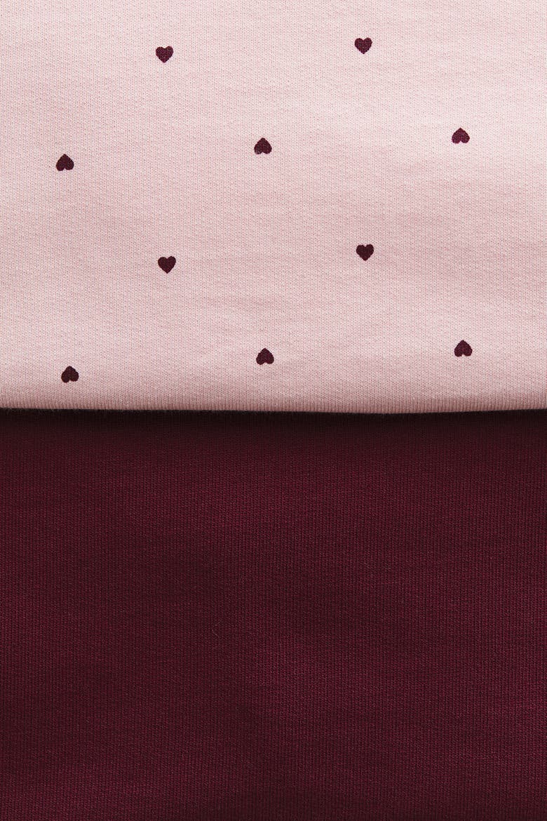 2-pack Brushed-inside Sweatshirts, Alternate, color, Dark red/hearts
