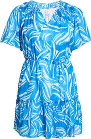 SUGARLIPS Canton Tropics Clarion Ruffle Cotton Minidress