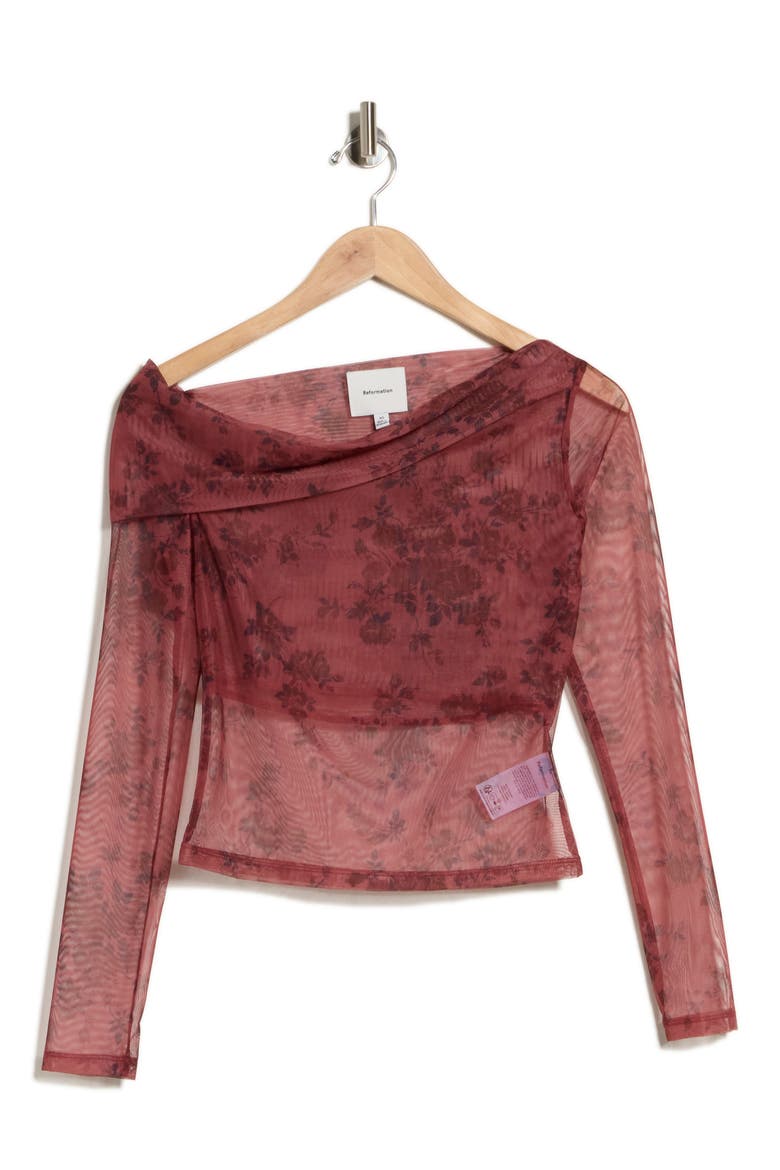 Elio Off the Shoulder Knit Top, Alternate, color, CLARETTE