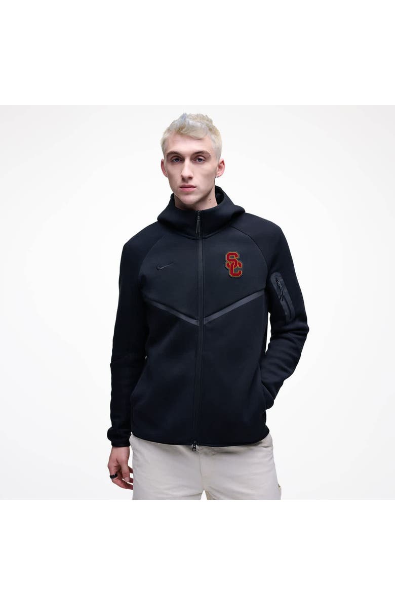 Nike Men's Nike Black USC Trojans Tech Fleece Full-Zip Windrunner Hoodie, Main, color, Black
