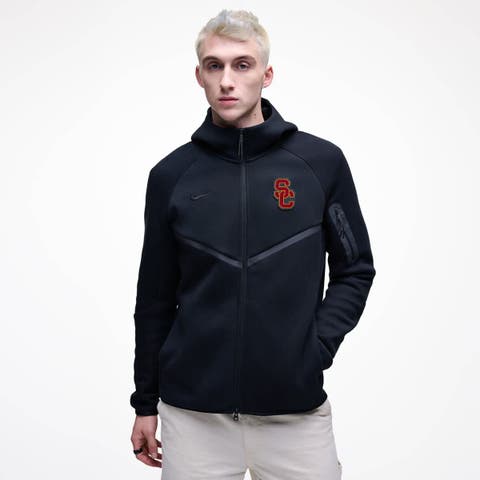Men's Nike Black USC Trojans Tech Fleece Full-Zip Windrunner Hoodie