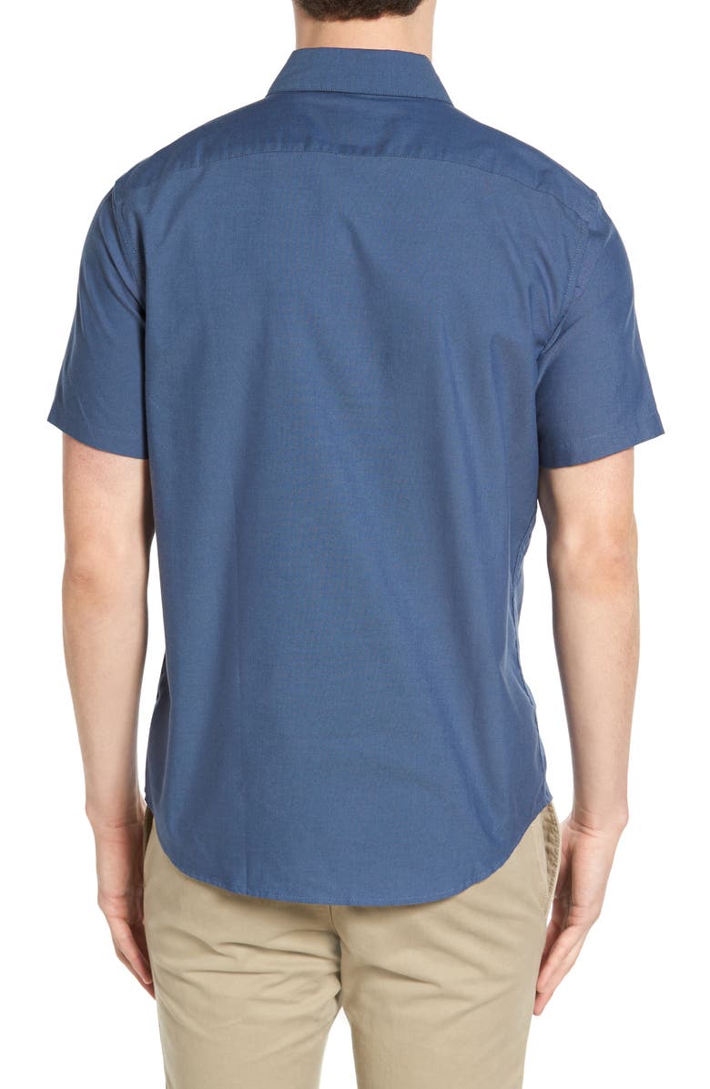 RVCA That'll Do Short Sleeve Slim Fit Oxford Shirt, Alternate, color,