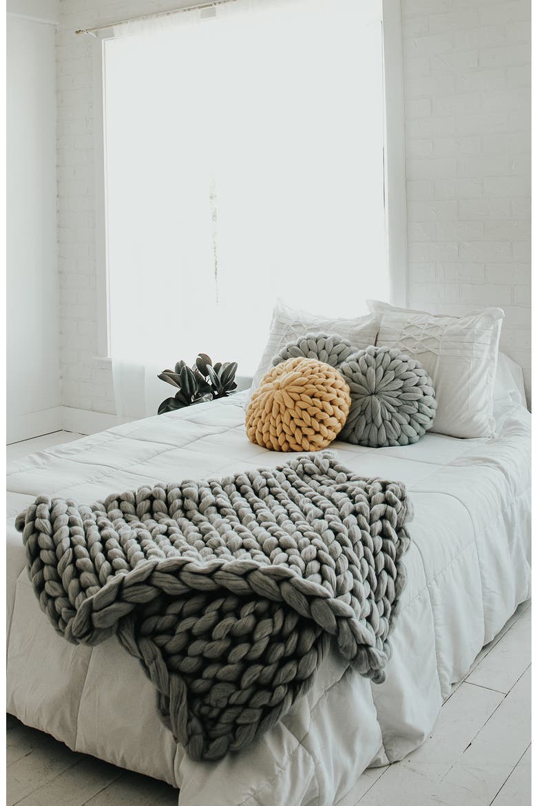 Merino Wool Blanket, Alternate, color, WINTER GRAY