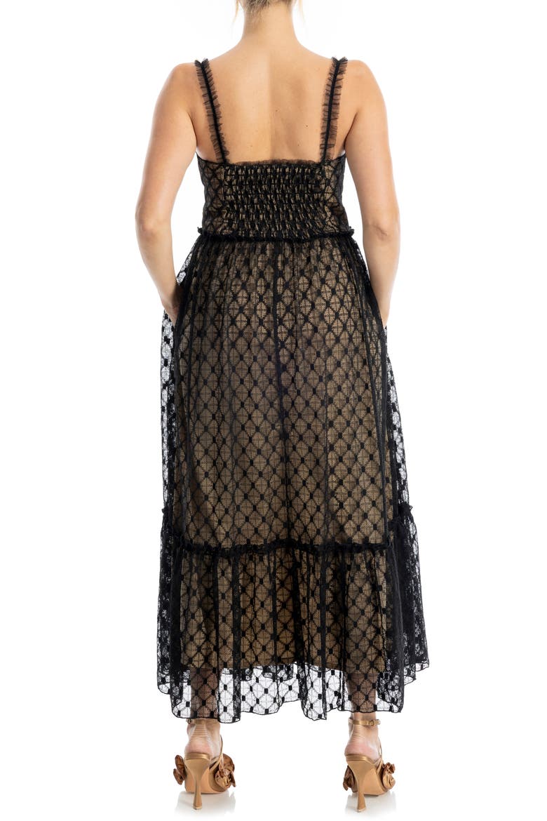 Lace Midi Dress, Alternate, color, BLACK