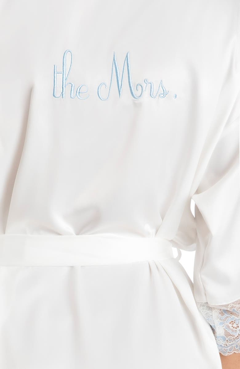 In Bloom by Jonquil Lace Trim Robe, Alternate, color, Ivory