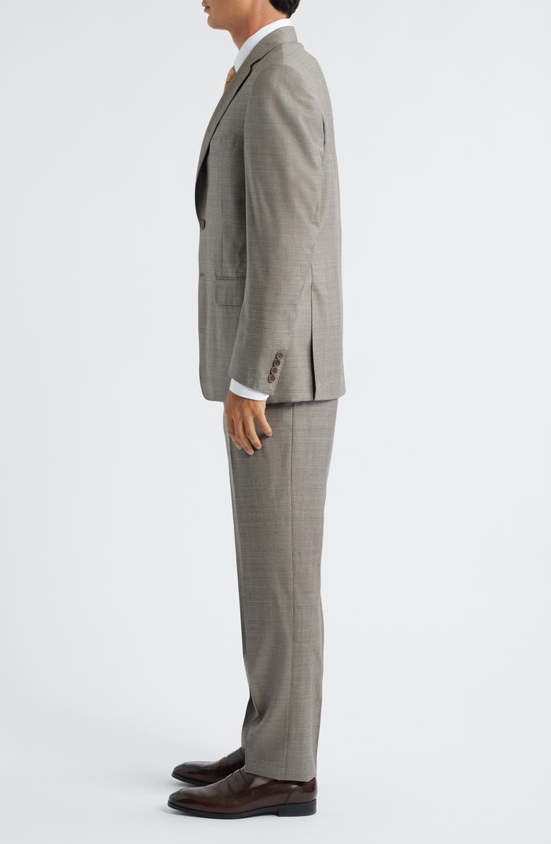Canali Siena Regular Fit Brown Mélange Super 130s Wool Suit, Alternate, color, Beige