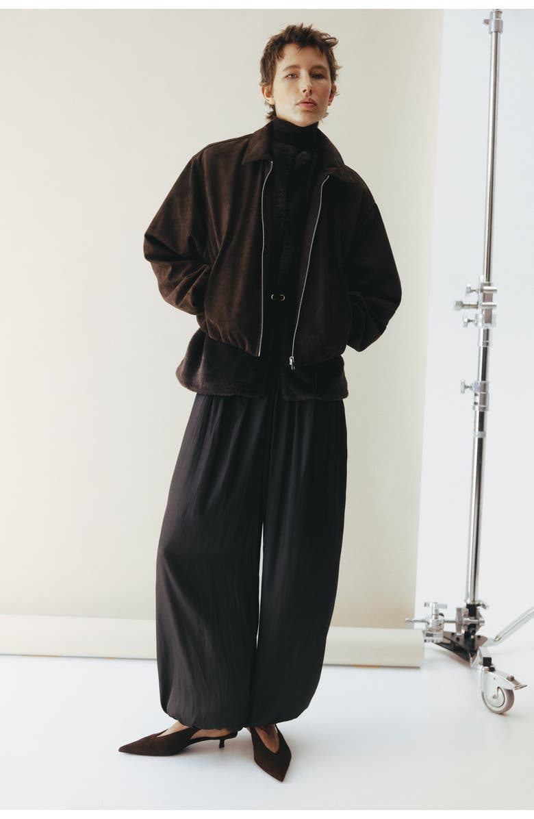 H&M Balloon Trousers, Alternate, color, Dark Brown