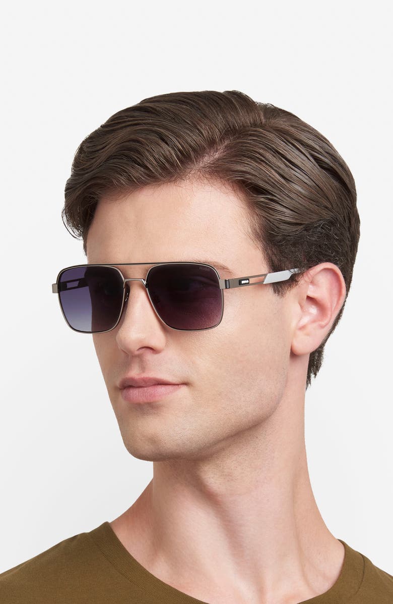 BOSS 57mm Square Sunglasses, Alternate, color, Matte Ruthenium/ Dark Grey Sf