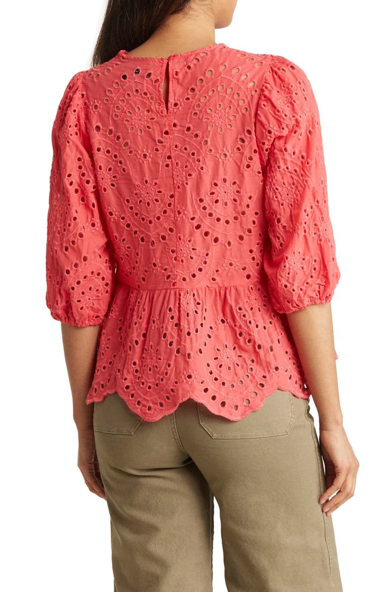 Forgotten Grace Eyelet Cotton Blouse, Alternate, color,