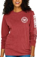 SOFT AS A GRAPE Women's Soft as a Grape Red Washington Nationals Pigment-Dyed Long Sleeve T-Shirt