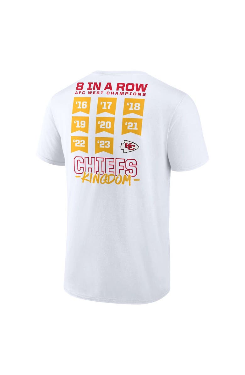 FANATICS Men's Fanatics Branded White Kansas City Chiefs Eight-Time AFC West Division Champions T-Shirt, Alternate, color,