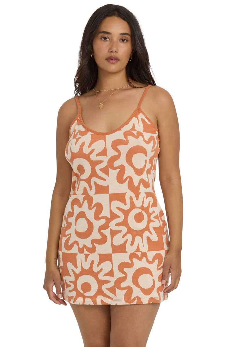 Billabong Lost Waves Sun Print Minidress, Alternate, color, Sunburnt