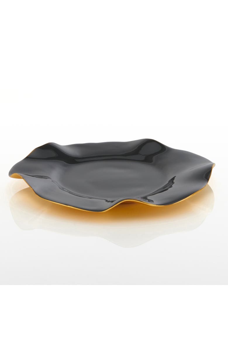 Ruffled Graphite Plate, Alternate, color, Gold