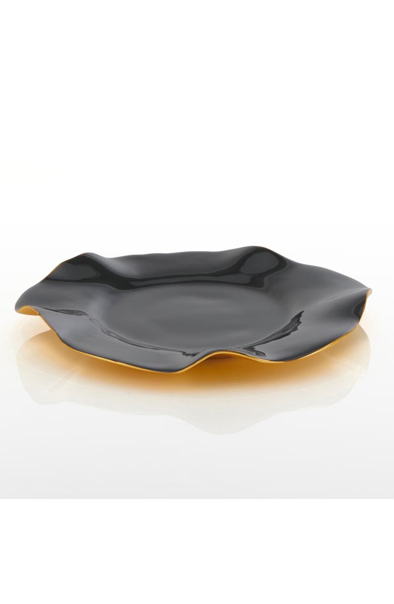 Lunares Ruffled Graphite Plate, Alternate, color, Gold