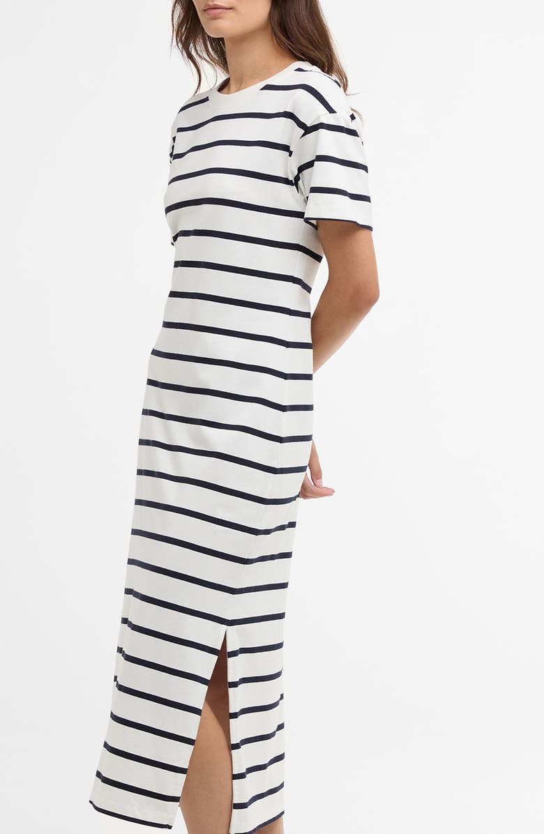 Barbour Selena Stripe T-Shirt Midi Dress, Alternate, color, Cloud/ Navy Stripe