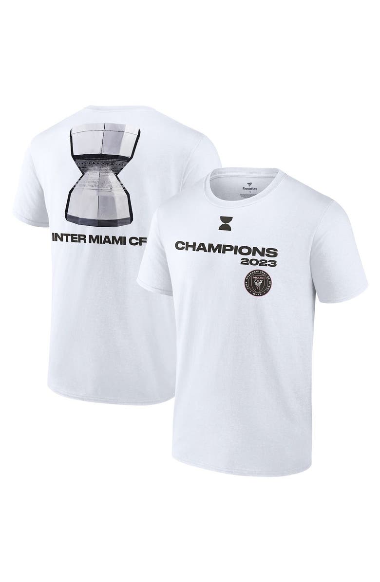FANATICS Men's Fanatics Branded White Inter Miami CF 2023 Leagues Cup Champions Locker Room T-Shirt, Main, color, White