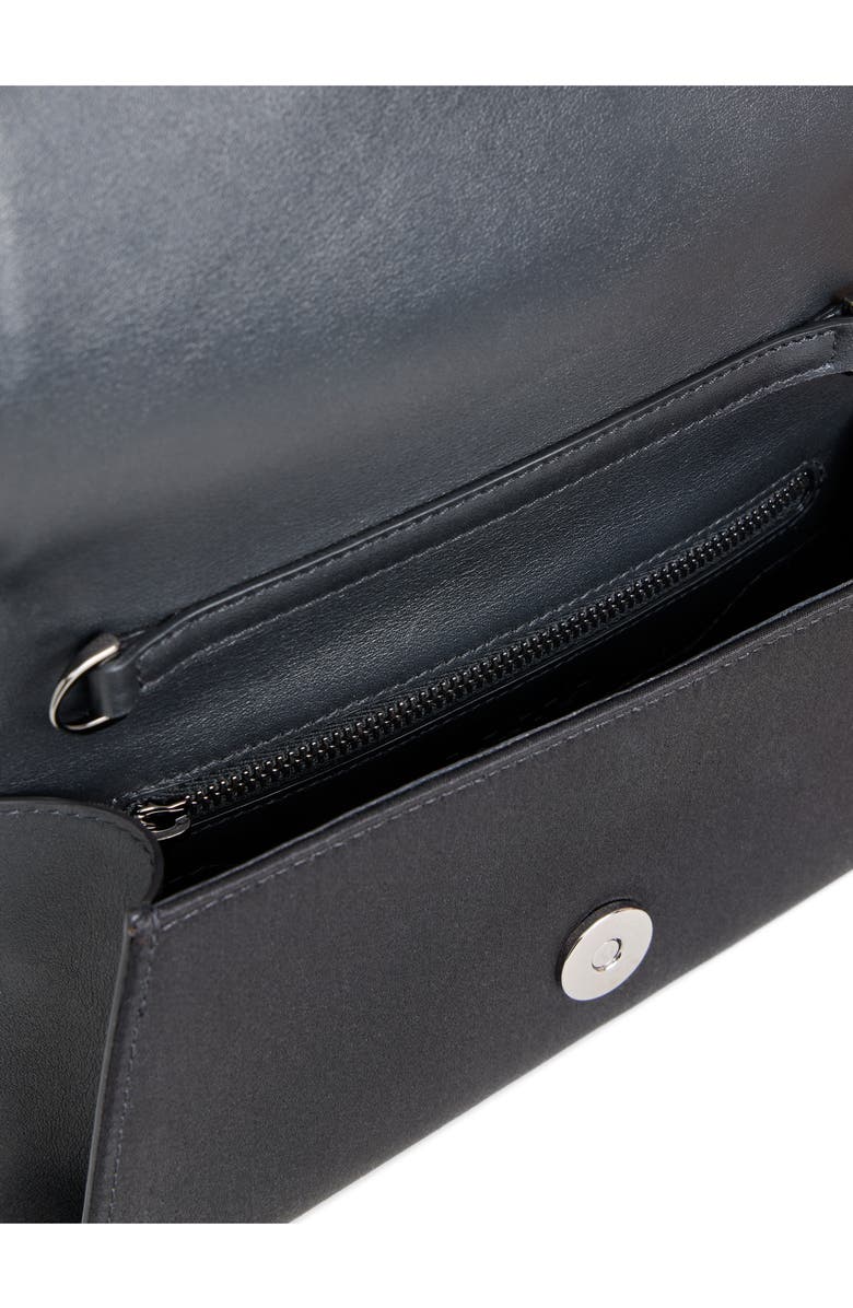 Akris Anouk Crystal Embellished Silk & Leather Clutch, Alternate, color, Black