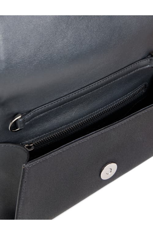 Akris Anouk Crystal Embellished Silk & Leather Clutch In Black