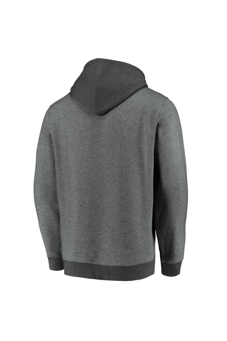 Men's Fanatics Branded Heathered Gray/Charcoal San Jose Sharks True Classics Signature Fleece Pullover Hoodie, Alternate, color, Heather Gray