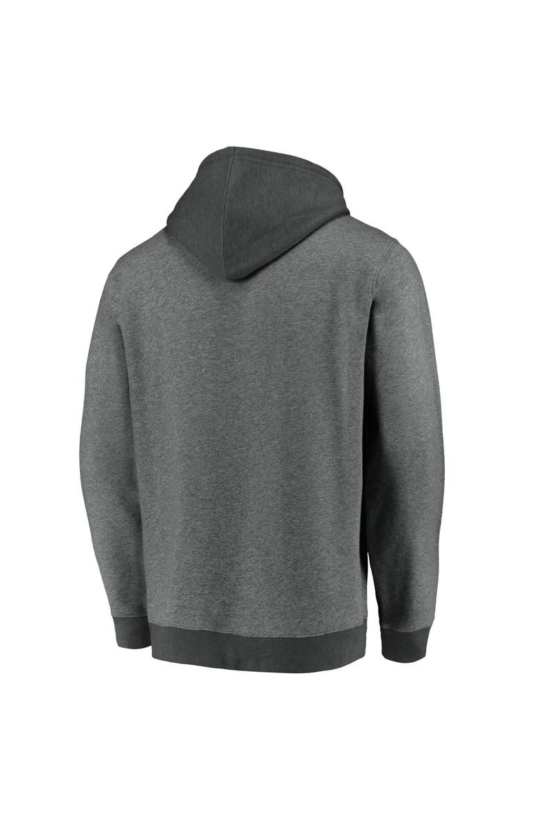 FANATICS Men's Fanatics Branded Heathered Gray/Charcoal San Jose Sharks True Classics Signature Fleece Pullover Hoodie, Alternate, color, 