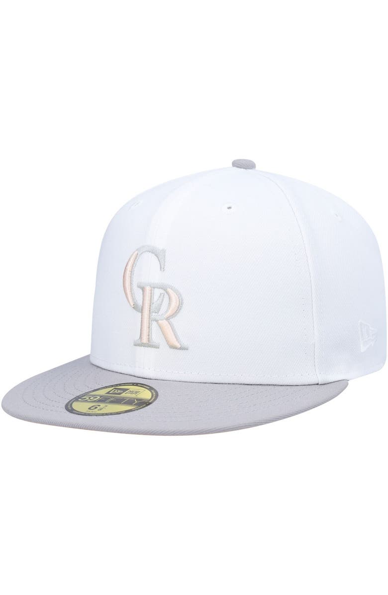 New Era Men's New Era White/Gray Colorado Rockies 2007 World Series Side Patch Undervisor 59FIFTY Fitted Hat, Alternate, color, White
