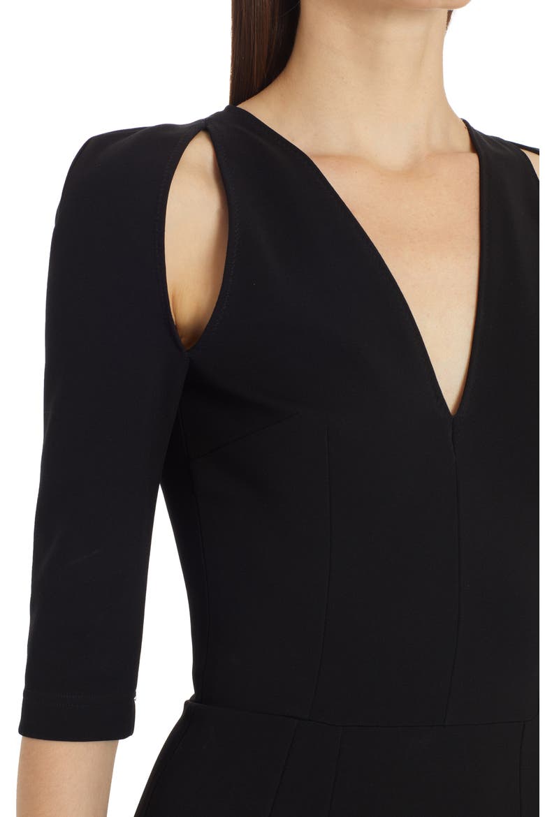 Cutout Jersey Midi Sheath Dress, Alternate, color, N0000 NERO