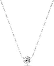 Bony Levy 18K Gold Diamond Prong Solitaire Pendant Necklace, 0.50ct. (Online Trunk Show)
