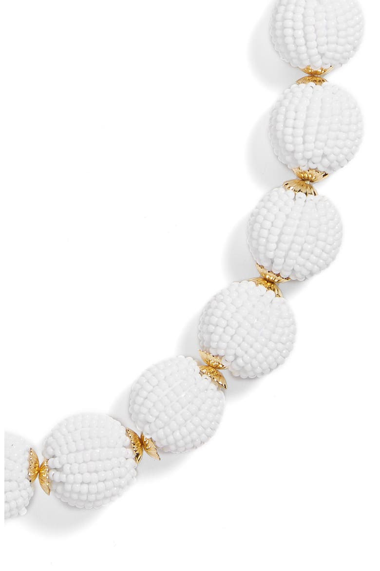 Beaded Ball Statement Necklace, Alternate, color, WHITE