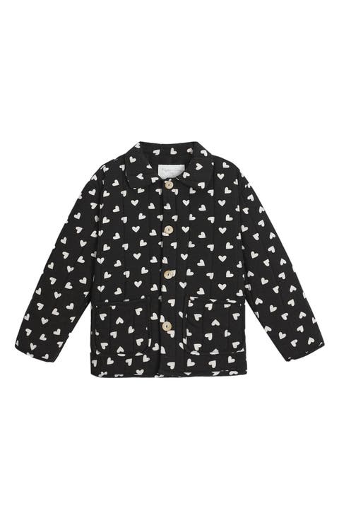 Kids' Heart Printed Quilted Coat