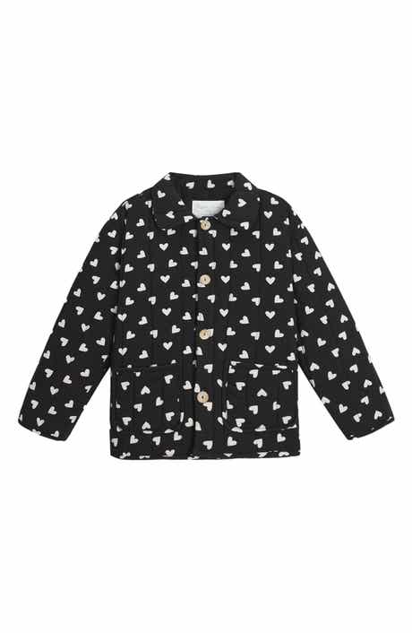 Kids' Heart Printed Quilted Coat