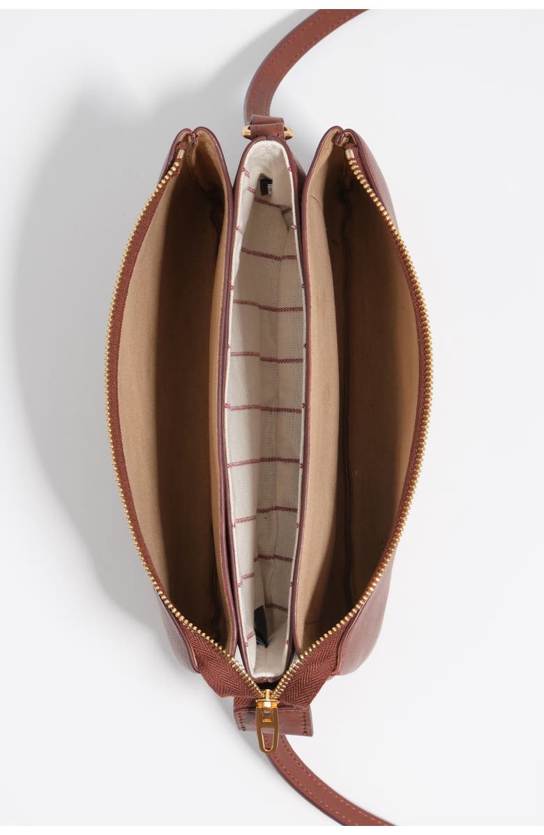 Bimba y Lola Mini Leather Triple Clutch Bag, Alternate, color, Nut