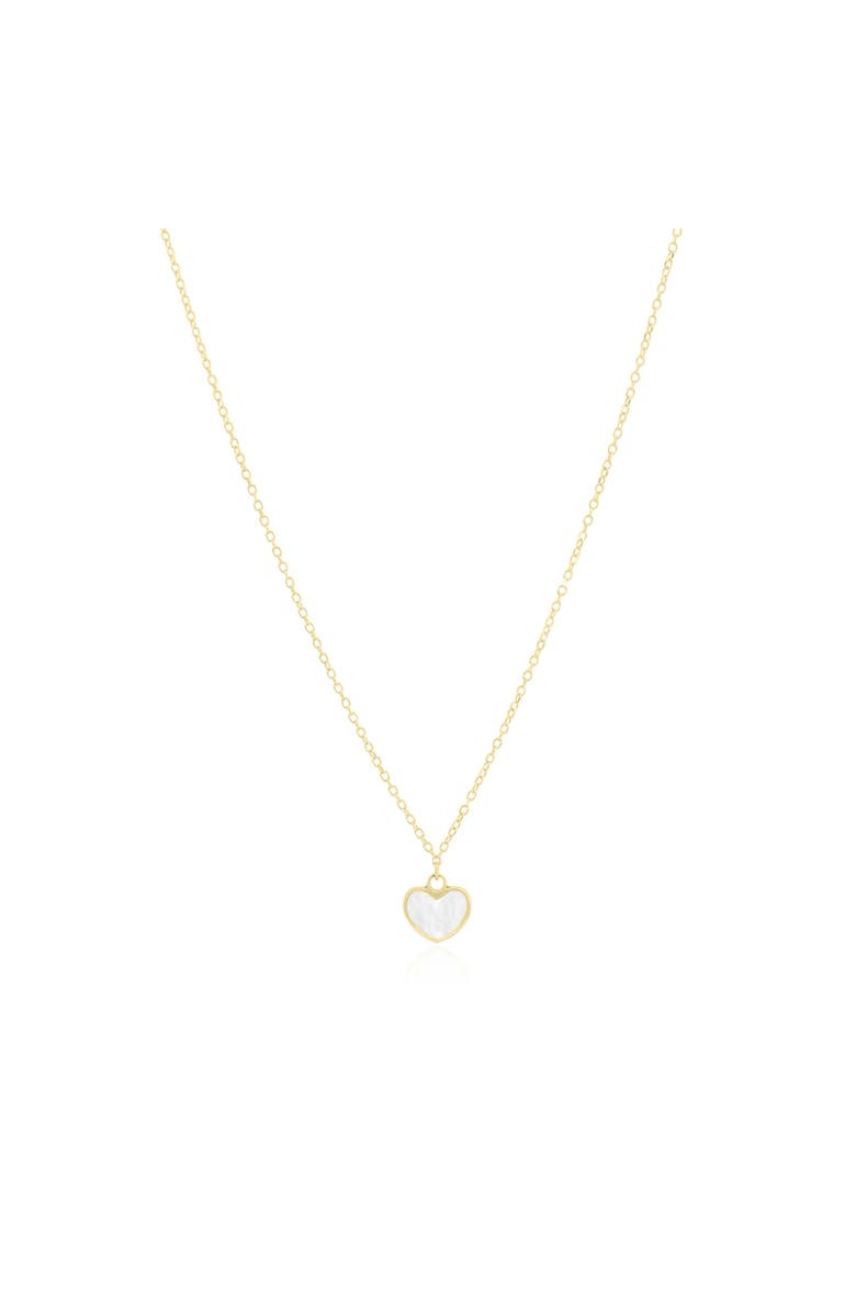 The Lovery Fine Jewelry Mini Mother of Pearl Single Heart Necklace, Main, color, Mother Of Pearl