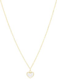 The Lovery Fine Jewelry Mini Mother of Pearl Single Heart Necklace