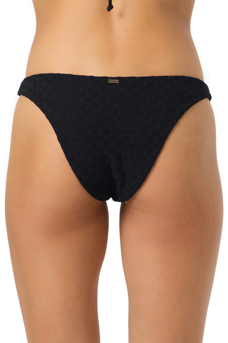 Willow Weave Flamenco Bikini Bottoms, Alternate, color, BLACK