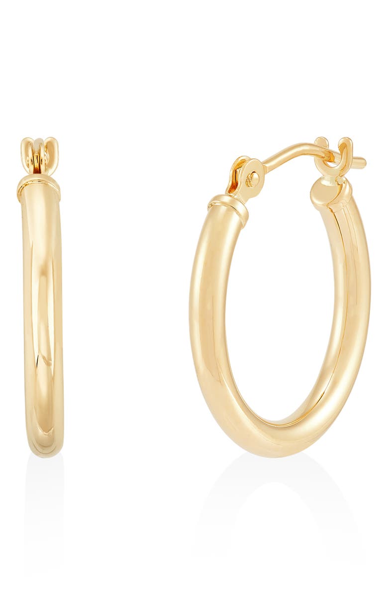 Frankie & Zoe 16mm Hoop Earrings, Alternate, color, Yellow Gold