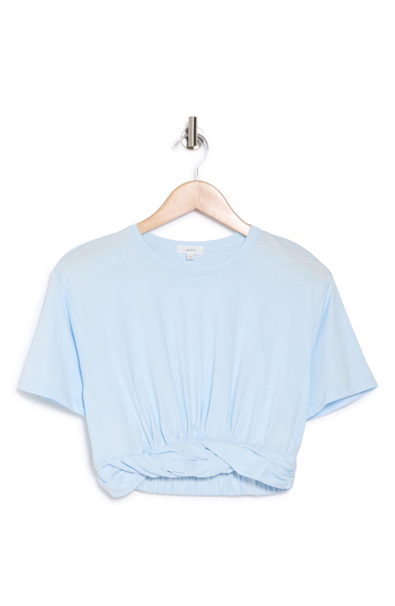 A.L.C. Mini Twist Cotton Crop Top, Alternate, color, Ice Blue