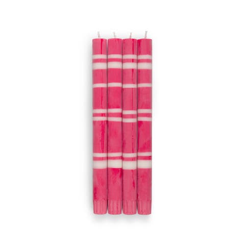 Striped Dinner Candles - Set of 4