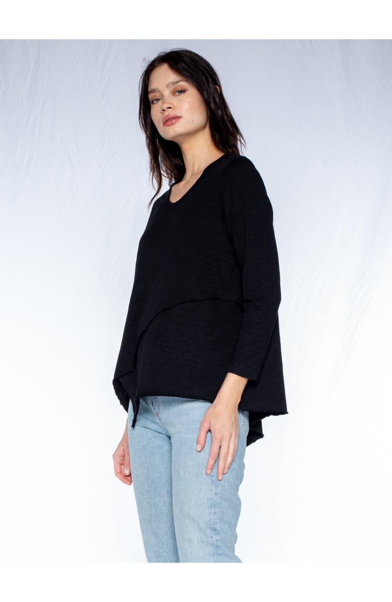 WILT Clothing Crew 3/4 Sleeve EZ Cross Over Hem Shirt, Alternate, color, Grey Heather