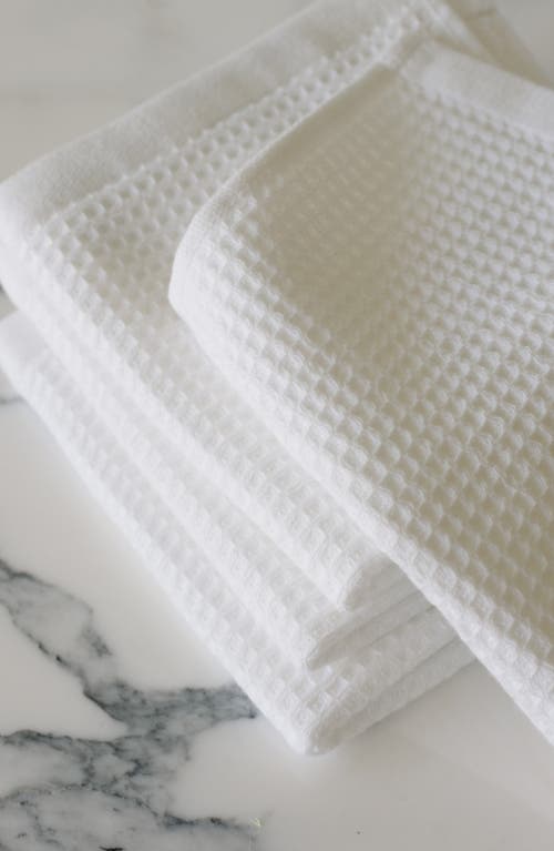 Cozy Earth 4-pack Waffle Washcloths In White