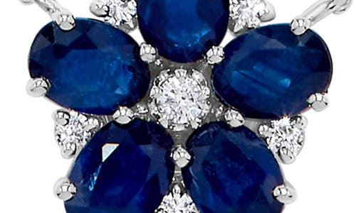 H.j. Namdar Diamond & Sapphire Flower Pendant Necklace