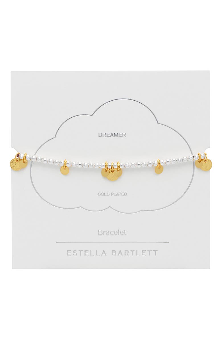 Estella Bartlett Coin Beaded Friendship Slider Bracelet, Main, color, Gold And Silver