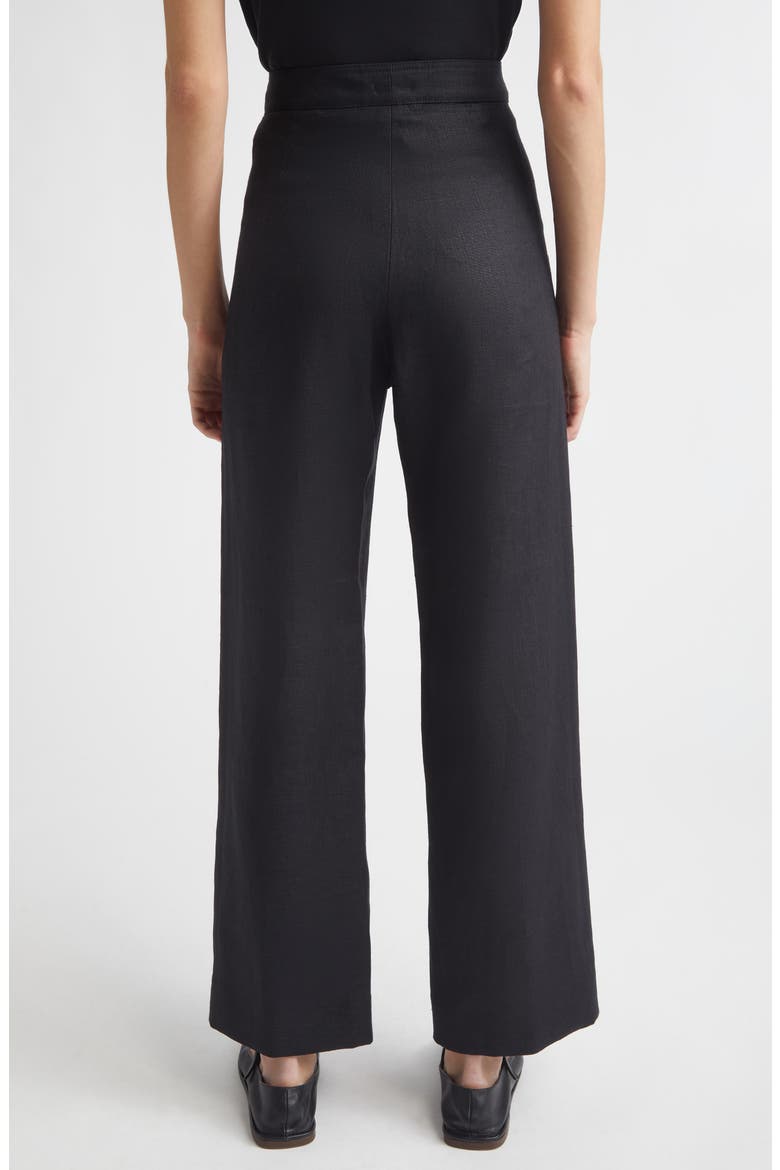 Linen Sailor Trousers, Alternate, color, BLACK