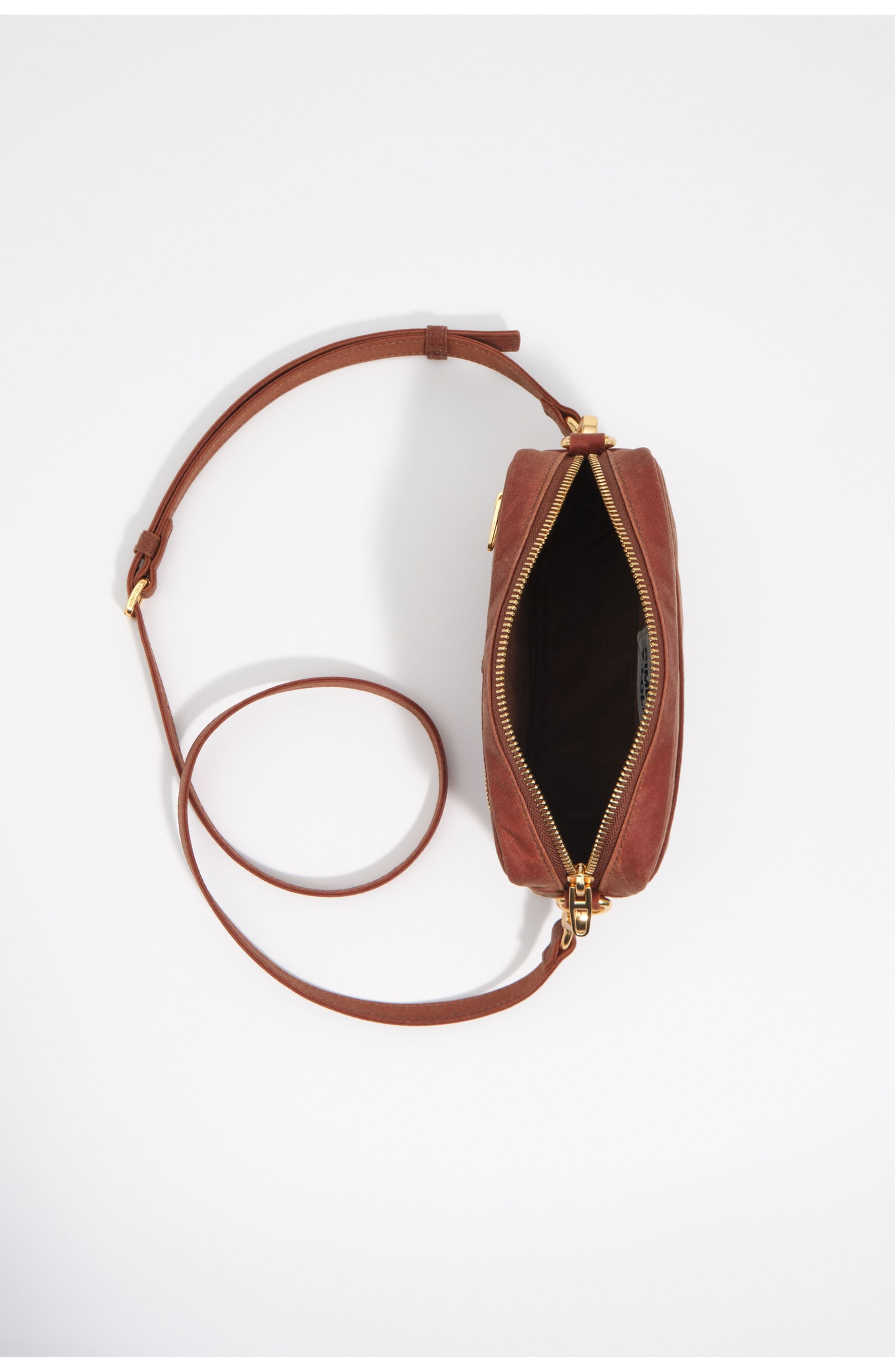 Small Coated Crossbody Bag, Alternate, color, RUST