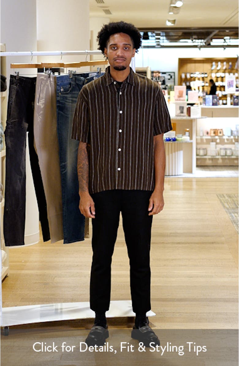 Stripe Short Sleeve Button-Up Shirt, sales video thumbnail