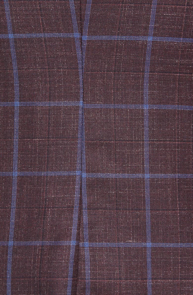 Peter Millar Windowpane Slub Wool Blend Sport Coat, Alternate, color,
