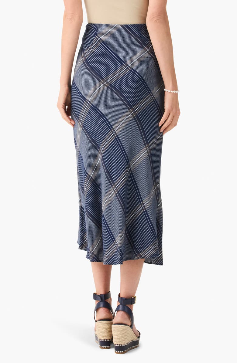 NIC+ZOE Line It Up Plaid Tulip Hem Midi Skirt, Alternate, color, Indigo Multi