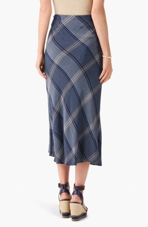 Nic + Zoe Nic+zoe Line It Up Plaid Tulip Hem Midi Skirt In Indigo Multi